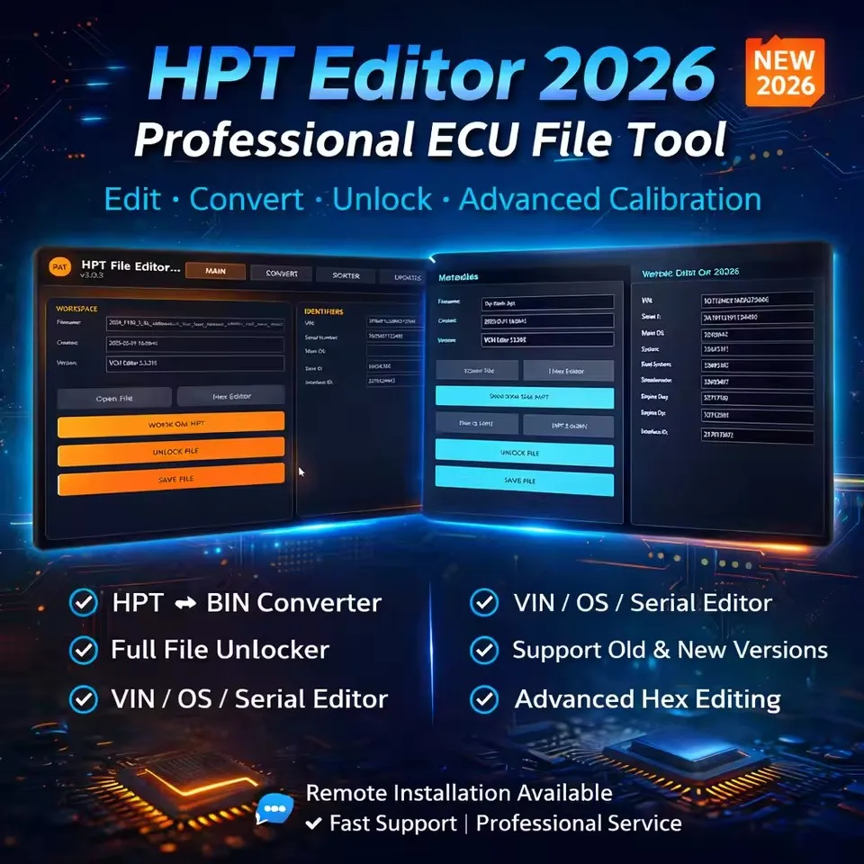 2026 2in1 Unlock HPT File Converter Tool HPT File Editor V3.0.3 HPT To BIN Converter HPT EDITOR Advanced HEX Editor