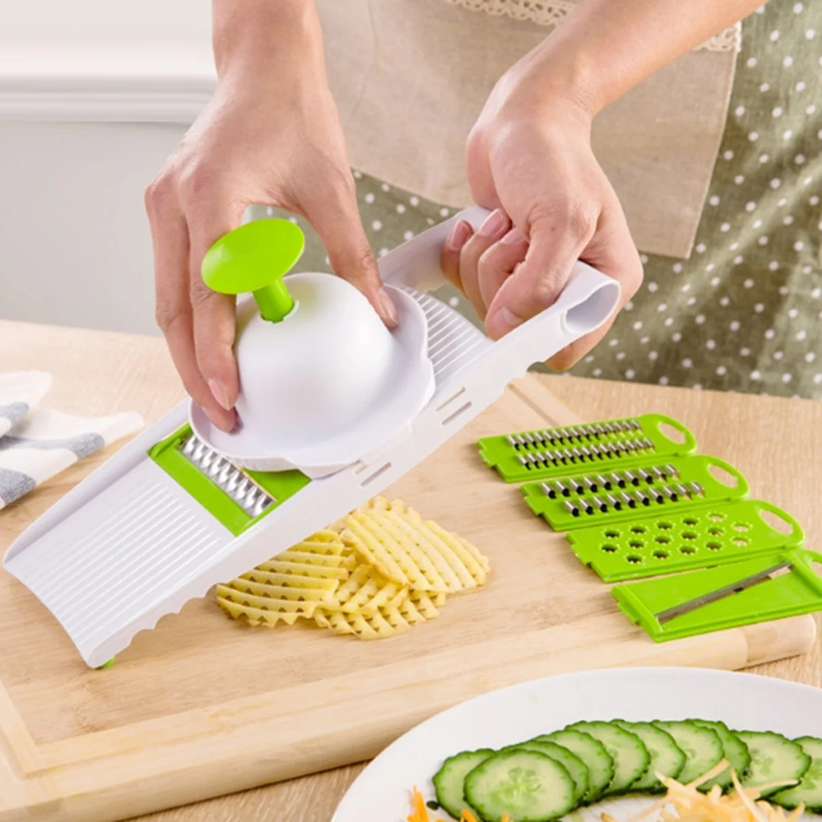 

Vegetable Slicer Set Stainless Steel Chopper For Food Salad Cutting Tools Non-Slip Base Bpa Free Multifunctional