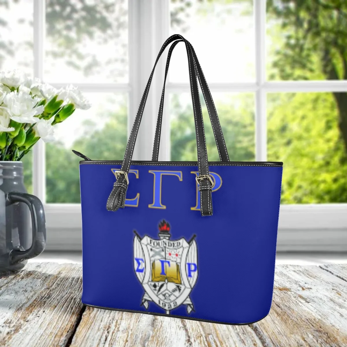 Sigma Gamma Rho Brand Design New Women Cross Body Bags Big Pu Leather High Quality Female Messenger Bags Totes Sorority Gift