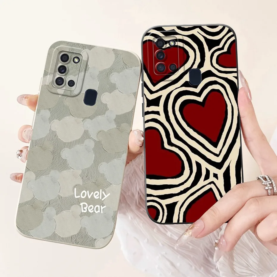 Lens Protective Case For Samsung Galaxy A21s Fashion Printing Soft Silicone Back Cover For Samsung A21S SM-A217F Phone Cases