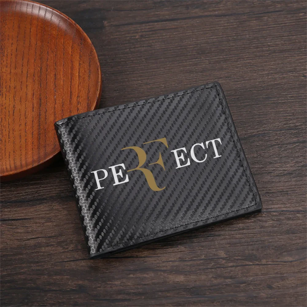 Elegant text design gold letter black Men's Wallets Simple Business Modern Stylish Printing Design Gifts For Father Boyfriend Ch