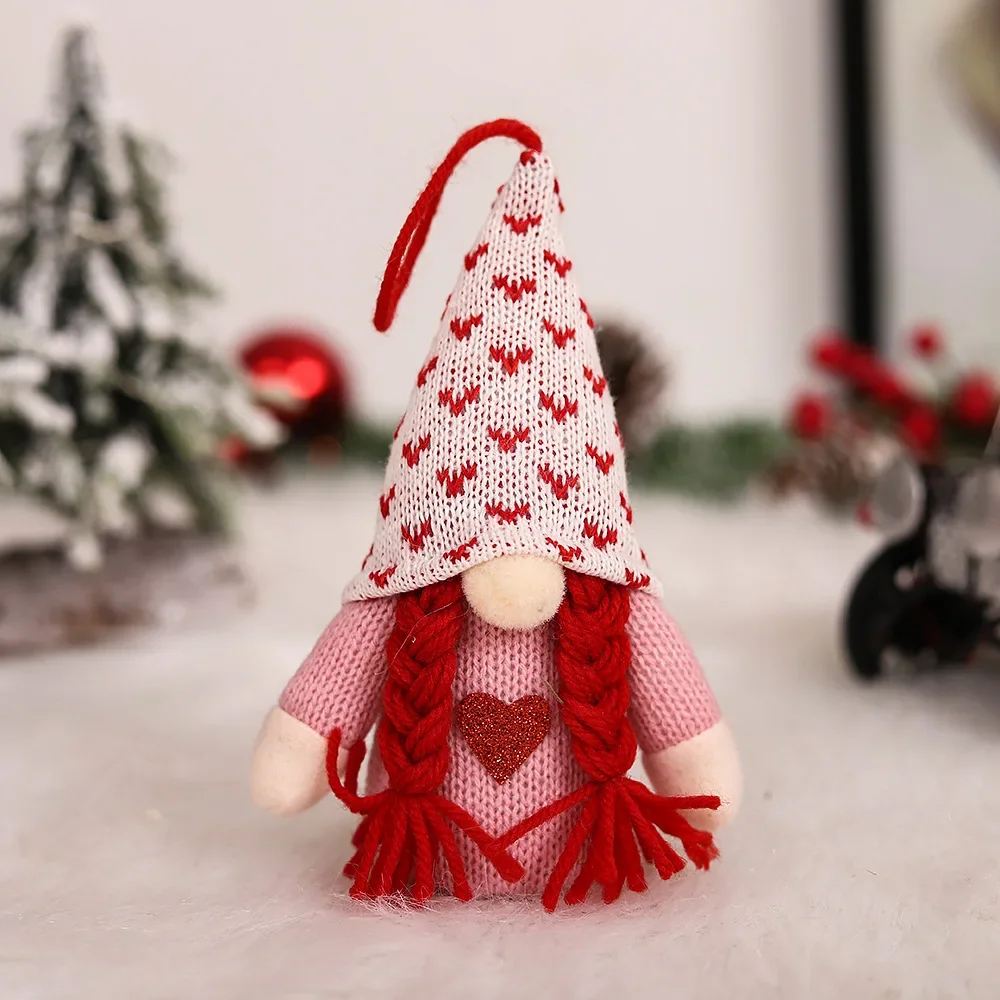 Christmas Led Light Gnomes Dwarf Plush Doll Decorations For Xmas Tree Door Hanging Ornaments For Home Party Desktop Decor