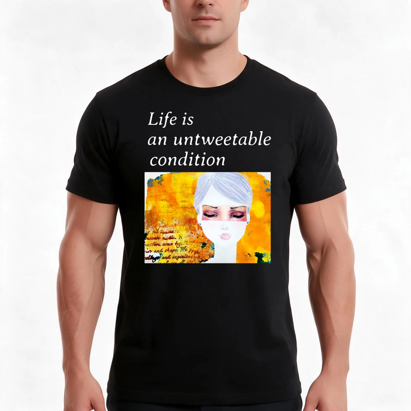 Life is an untweetable condition CoolCleverCute Design WHITE T-Shirt, Summer Casual Cotton Tee, Oversized Streetwear Tops