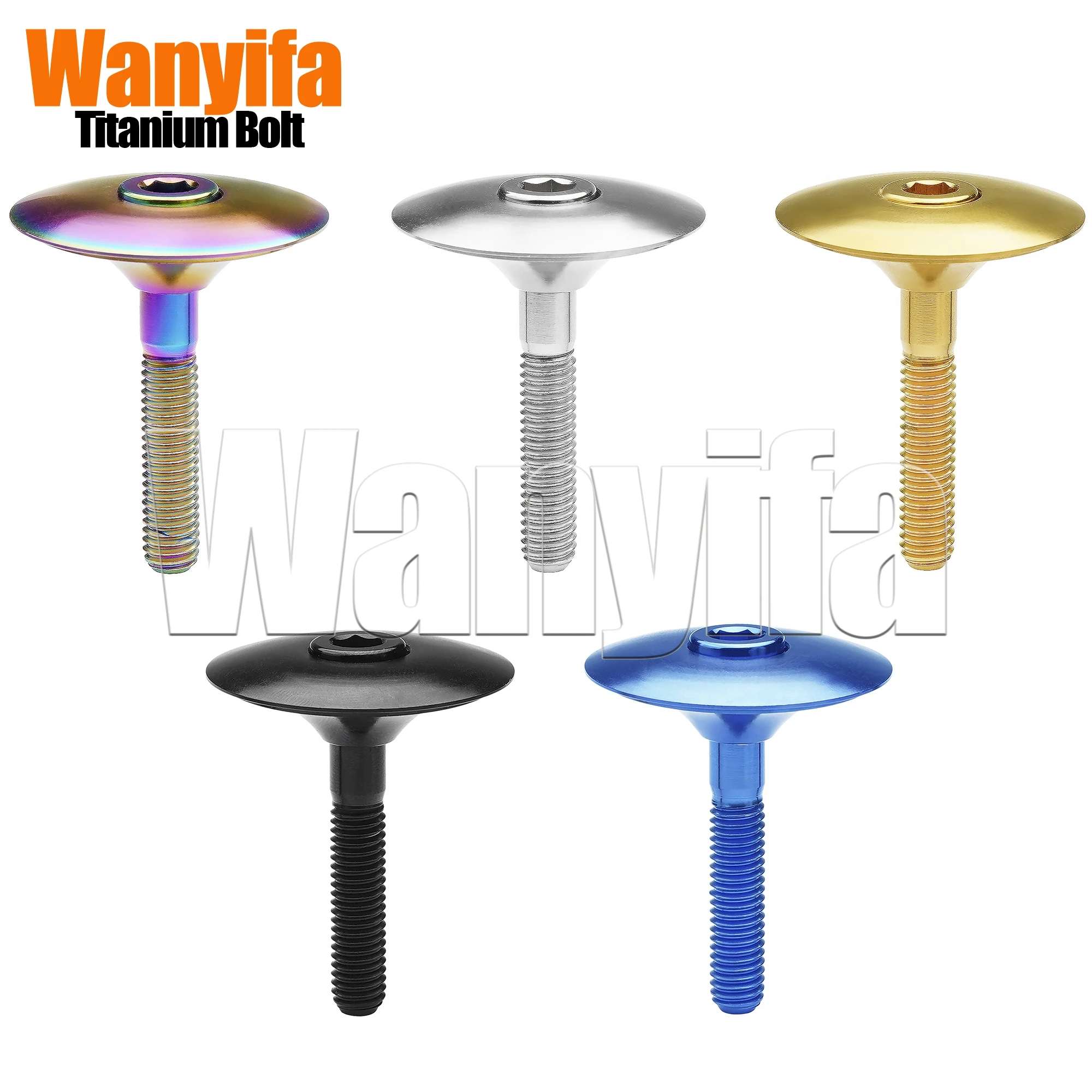 Wanyifa Bicycle Headset Top Cover Titanium Alloy Steerer Fork Tube Headset Cap Cover with Bolt