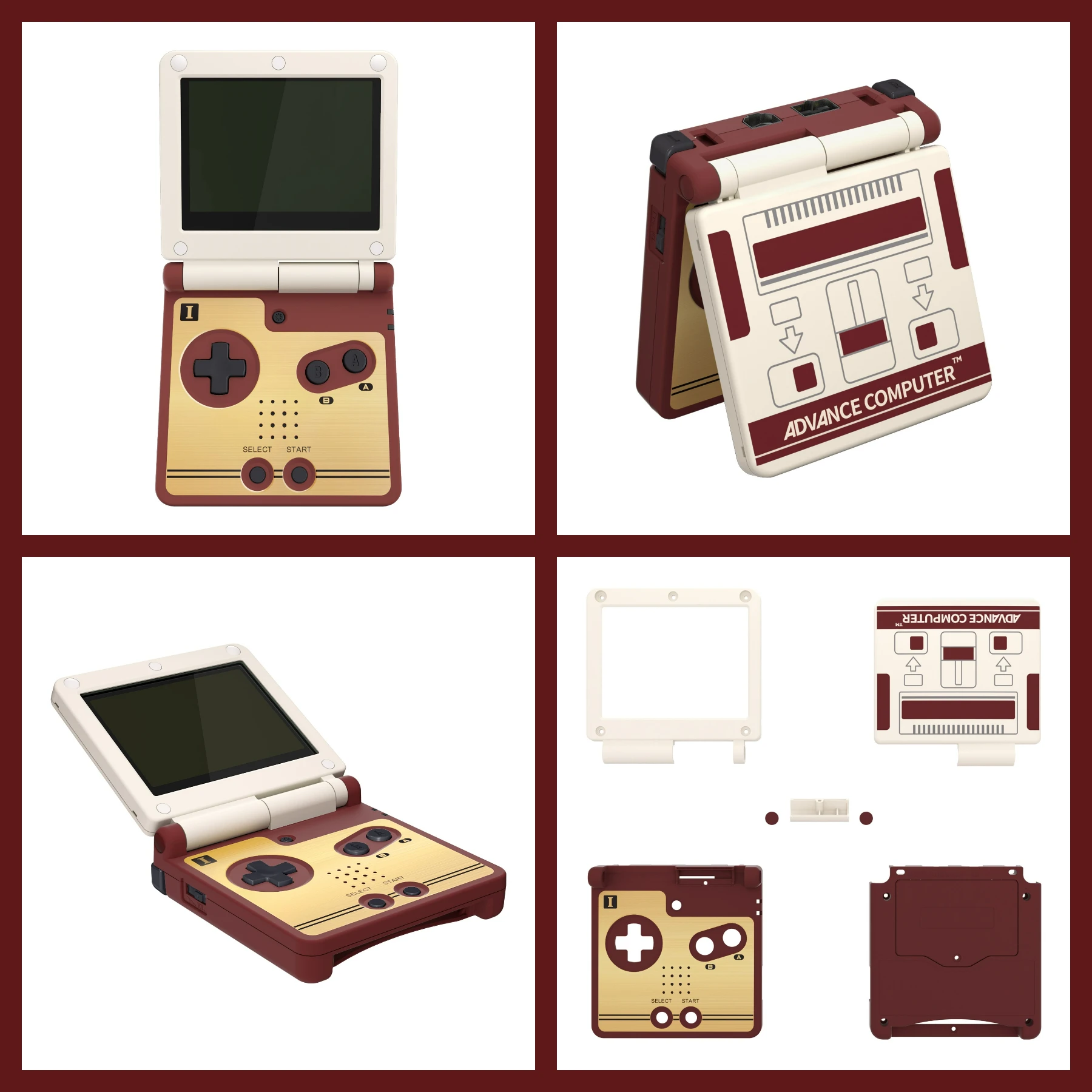 eXtremeRate Cover Scocca Tasti Custodia Pulsanti Shell Ricambio per Gameboy Advance GBA Console-Compatibile con IPS & Standard LCD-NON Include Console&IPS Schermo(Rosso Scarlatto