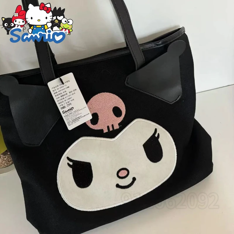  Kuromi Original New Women's Handbag Large Capacity Fashion Embroidery Women's Shoulder Bag 3D Cartoon Cute Women's Bag