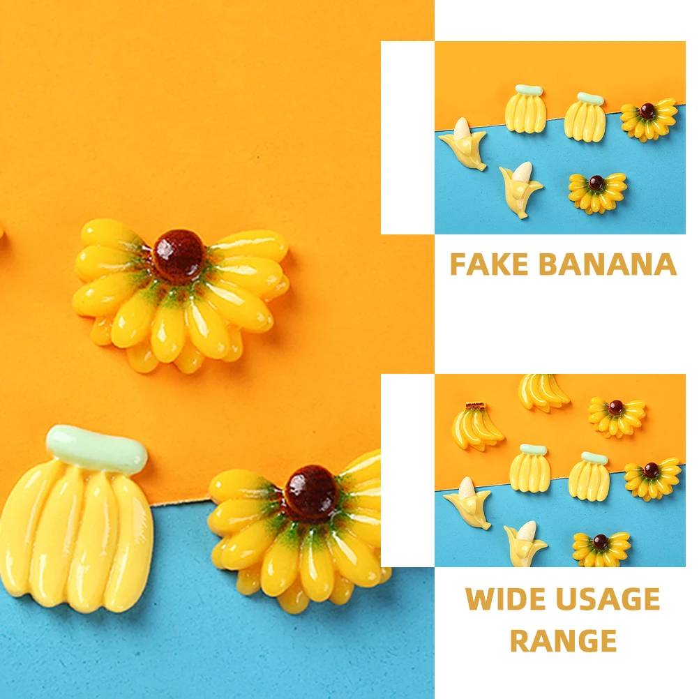 

100 Pcs Mini Banana Simulation Toys Realistic Artificial Food Tiny Model Decoration Figurine Fruit Fake Lifelike Creative Home