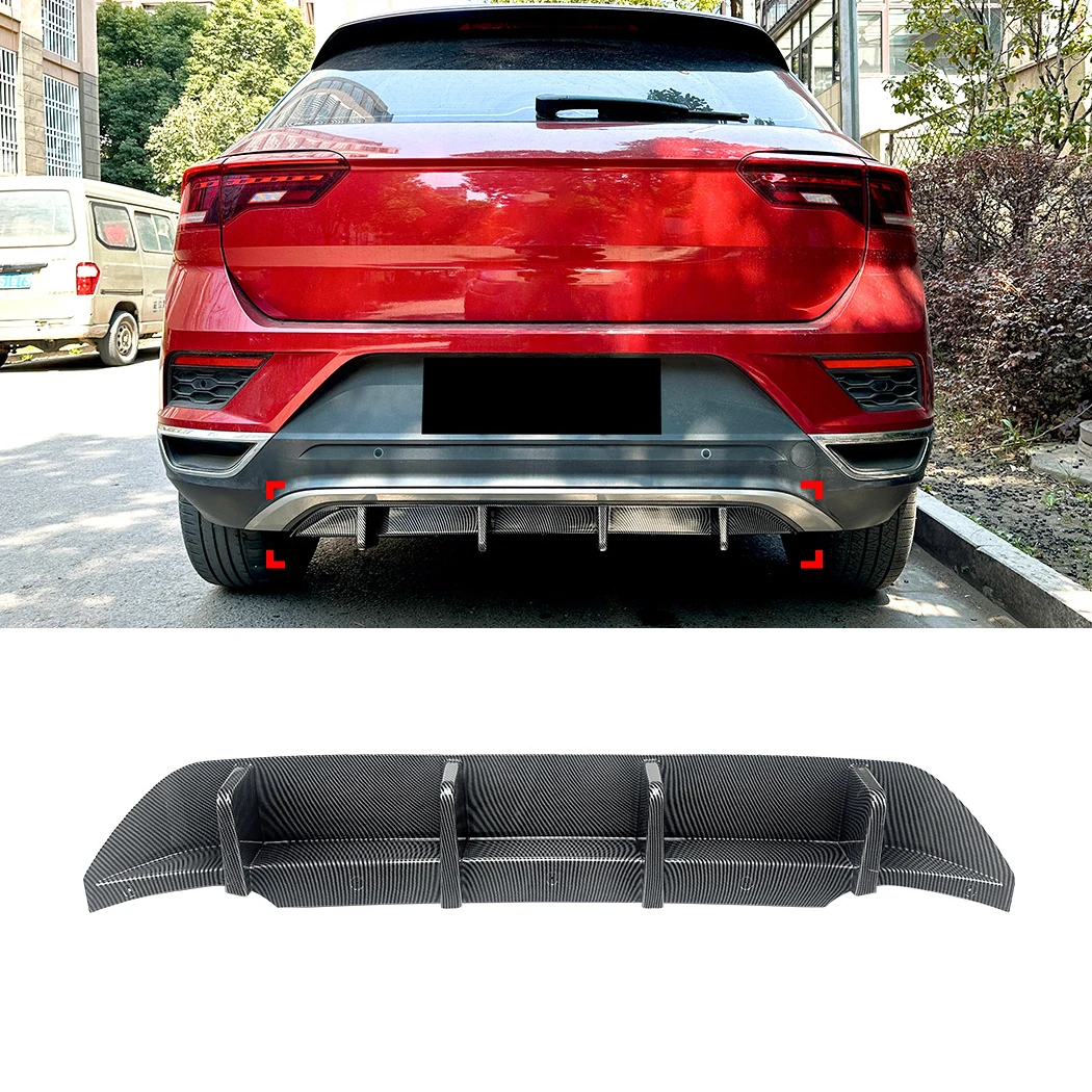 Rear Bumper Diffuser Bracket Splitter Lip Boot Spoiler For Volkswagen VW T-Roc 2018 2019 2020 2021 2022 Base Version