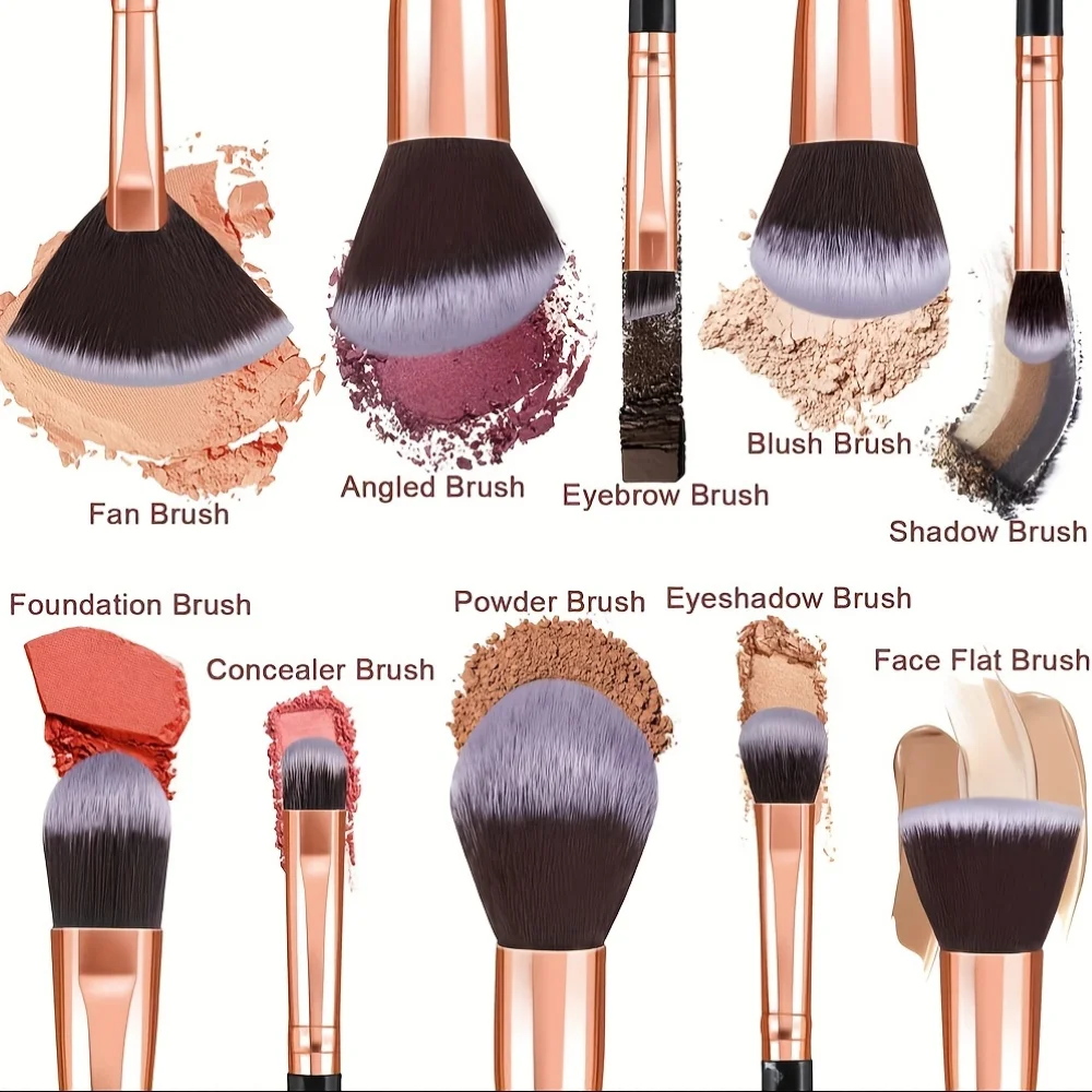 Makeup Brushes Set 10pc Marble Makeup Brush Professional Cosmetic Powder Eye Shadow Foundation Blush Blending Travel Beauty Tool