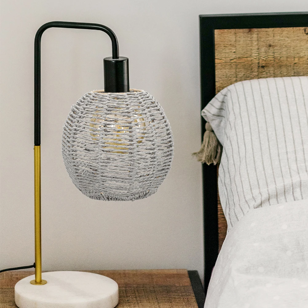 

2Pcs Woven Pendant Lampshade Imitation Jute Rope Retro Hanging Ceiling Light Shade for Cafe Restaurant Home Bar Decor