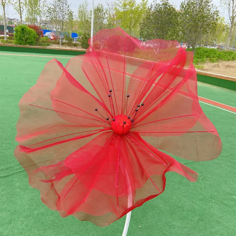 60CM Silk Screen Flower Artificial Poppy Display Window Large Flower Outdoor Wedding Decoration Shooting Prop Large Flower Head