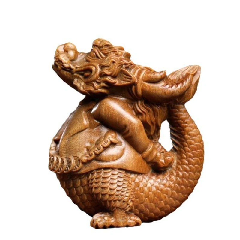 Little Dragon Statue Resin Carving Auspicious Dragon Year Mascot Decoration God Beast Sculpture Artsy Object Hand Gift