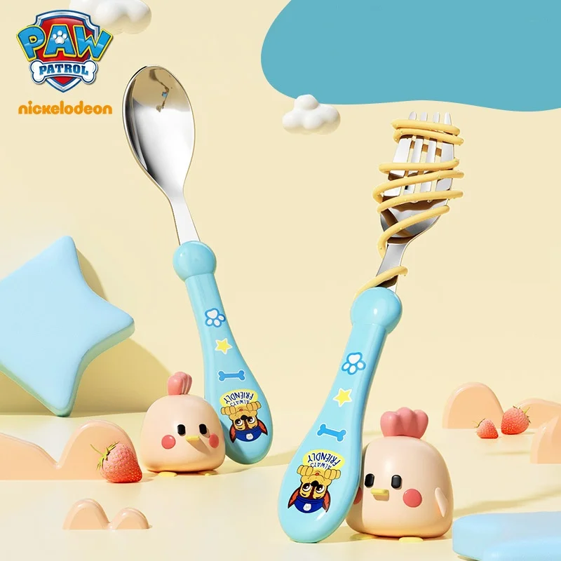 Paw Patrol Chase Skye Children's Tableware Cute Cartoon 316 Stainless Steel Baby Food Supplement Spoon Fork Kawaii Children Gift