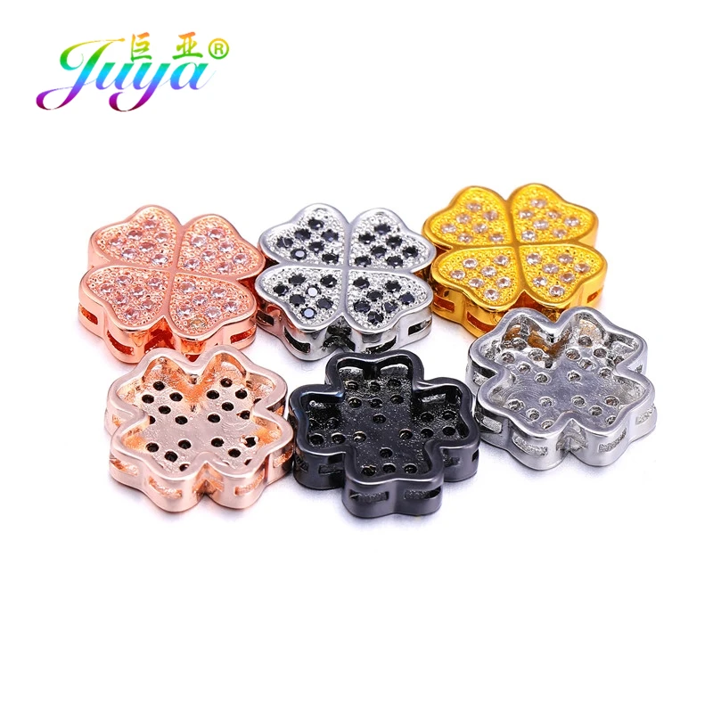 Juya Handmade Gold Silver Plated Decorative Copper Spacer Bars Charm Beads For DIY Needlework Beading Pearls Jewelry Making