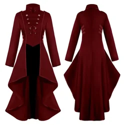 Women's Cos Costume Vintage Medieval Tailcoat Costume for Women with Irregular Hem and Retro Long Top for Halloween Cos