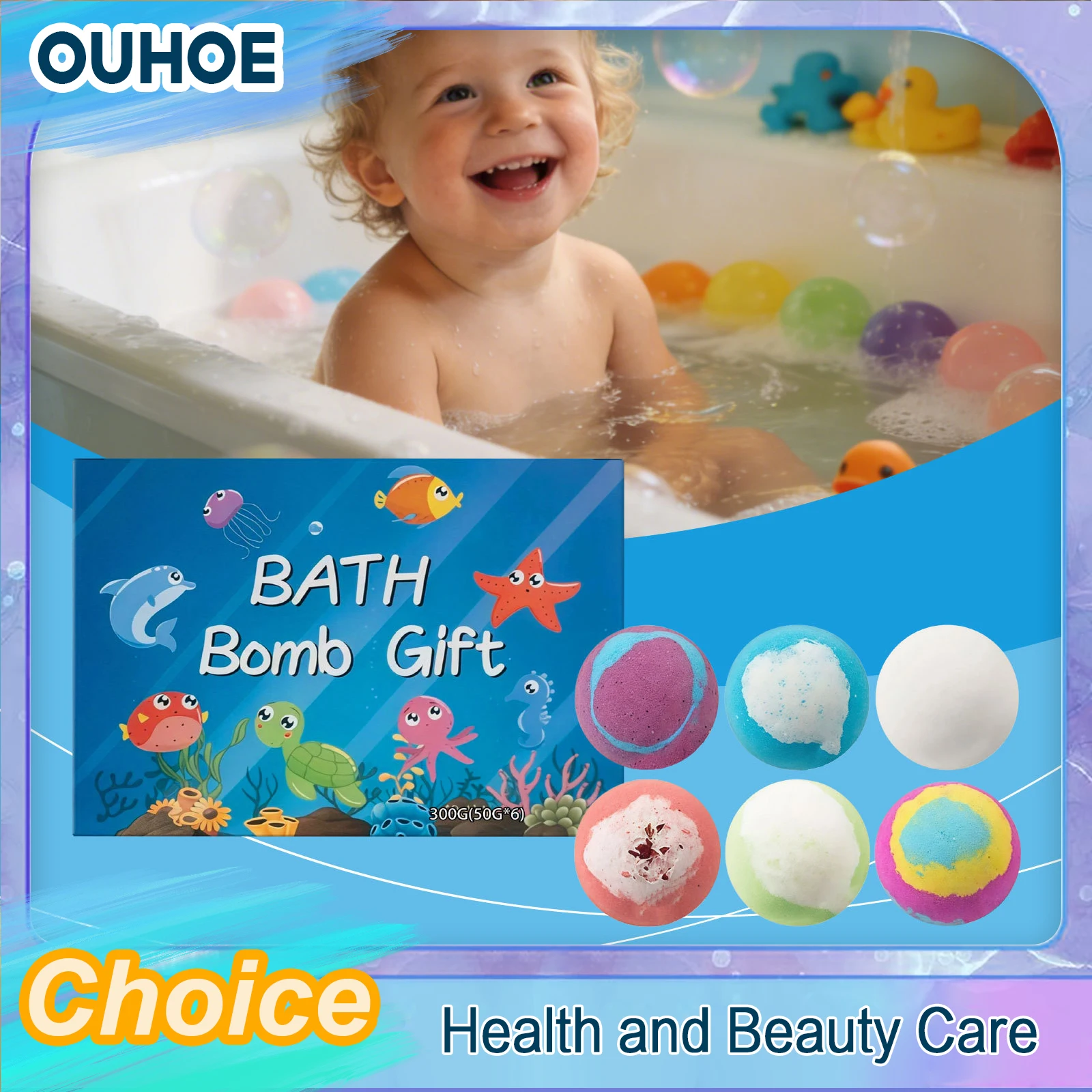 Bath Balls Set For Kid Bubble Ball Surprise Ocean Toy Inside Boy Girl Hidden Cheerful Gift Holiday Foot Spa Relaxing Bathing Kit