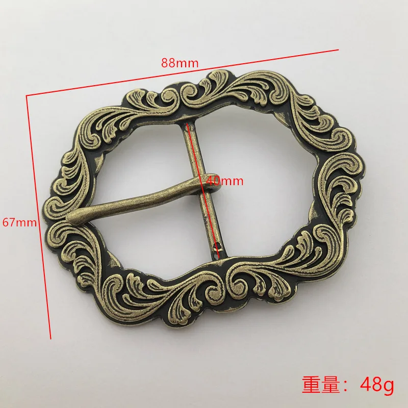 Pattern retro ladies Japanese word buckle 40mm zinc alloy clothing belt buckle making metal belt buckle DIY accessories