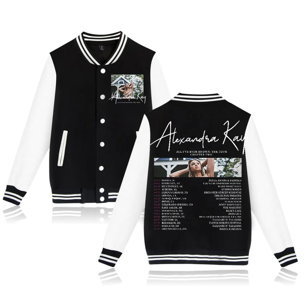 Alexandra Kay All I've Ever Known The Tour Jacket Women Men Long Sleeved Baseball Jacket Trend Casual Baseball Uniform