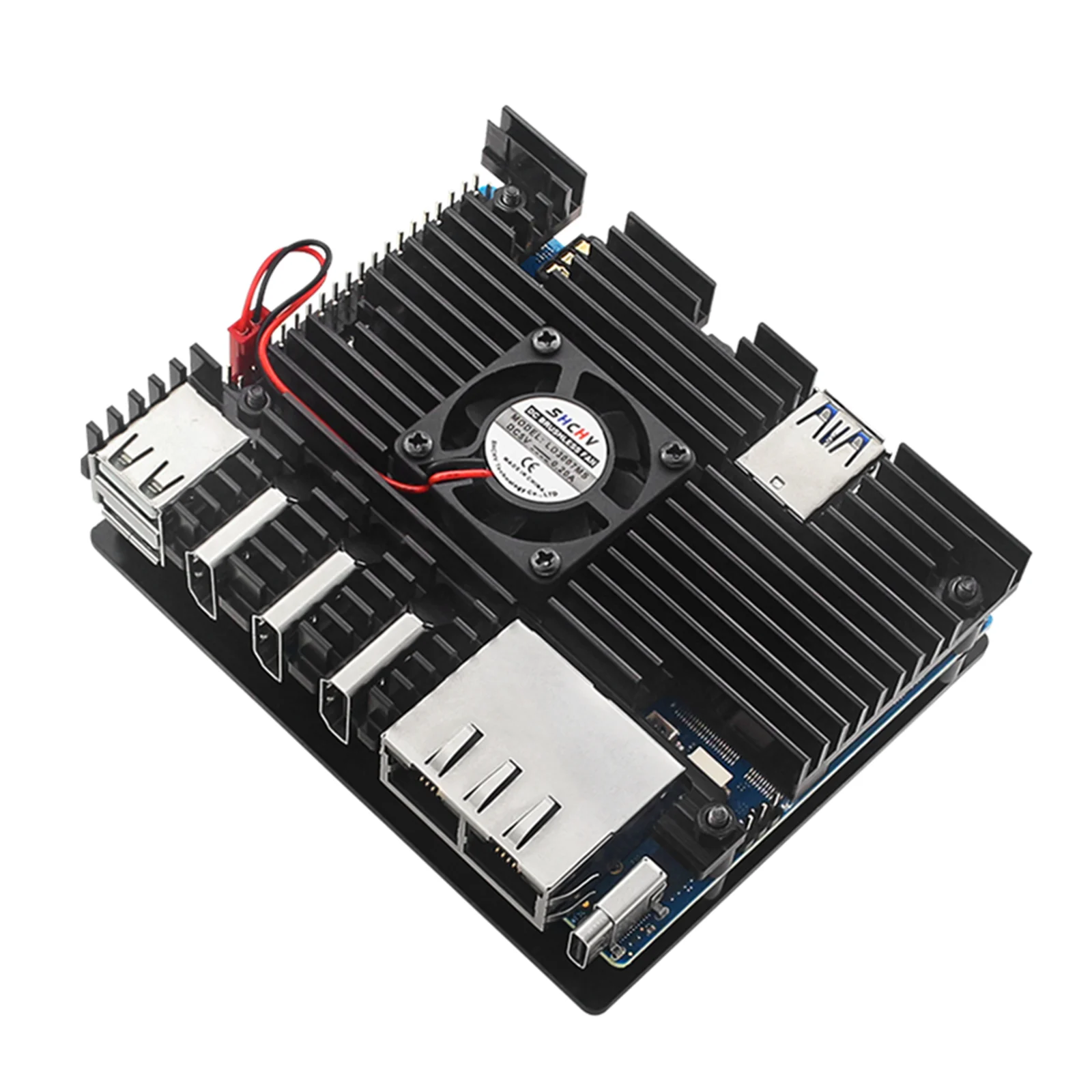1 قطعة ل Orange Pi 5 Plus الألومنيوم حالة نشط السلبي المعادن التبريد الضميمة مع مروحة التبريد المبردات قذيفة معدنية الإسكان