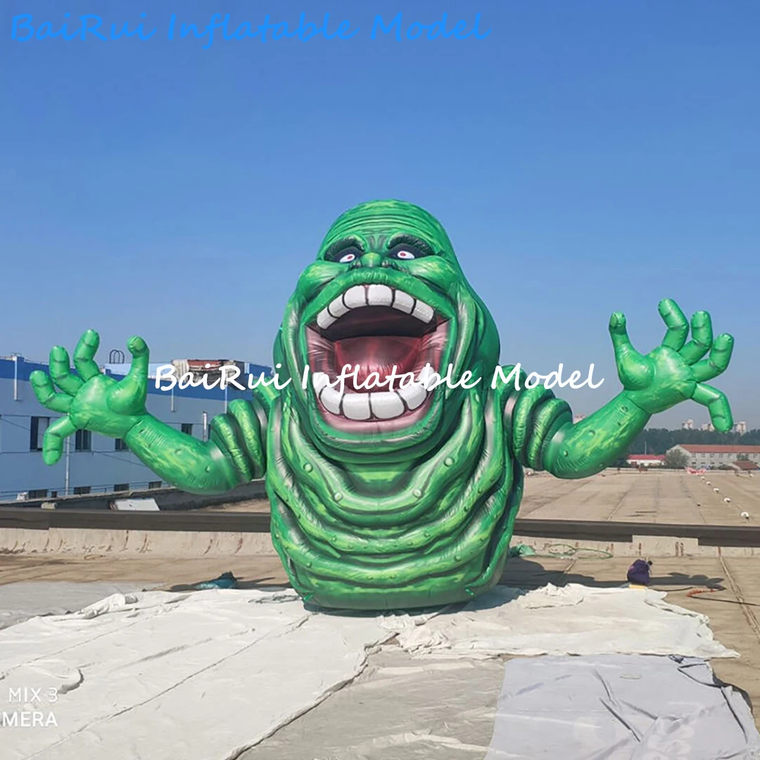 Giant Inflatable Green Monster Air Blow Scary Alien 3D Creative Stage Decoration Props for Halloween/Nightclub/DJ Clubbing