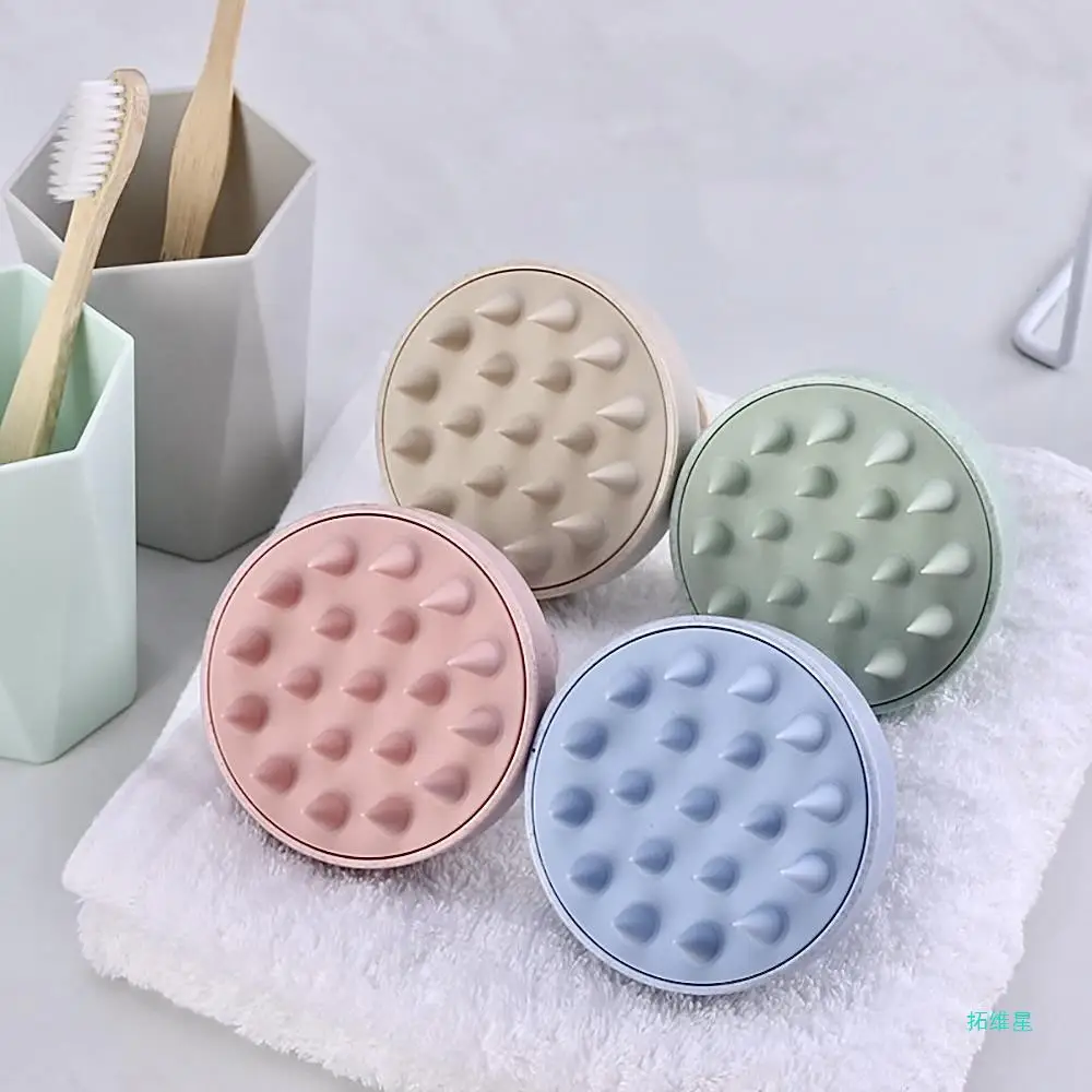 Wheat Straw Silicone Shampoo Brush Head Scalp Massage Comb Hair Washing Comb Clean Care Hair Root Itching Scalp Massage Comb