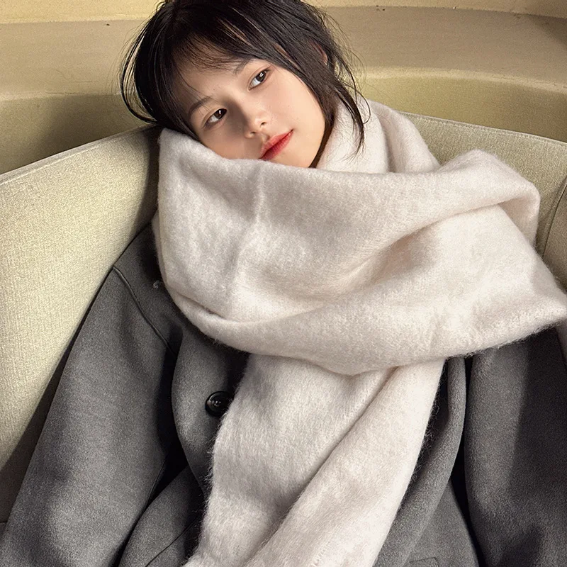 Winter Scarf for Women Cashmere Warm Solid Pashmina Blanket Wraps Female Thick Soft Bufanda Big Tassel Shawl Long Poncho Echarpe