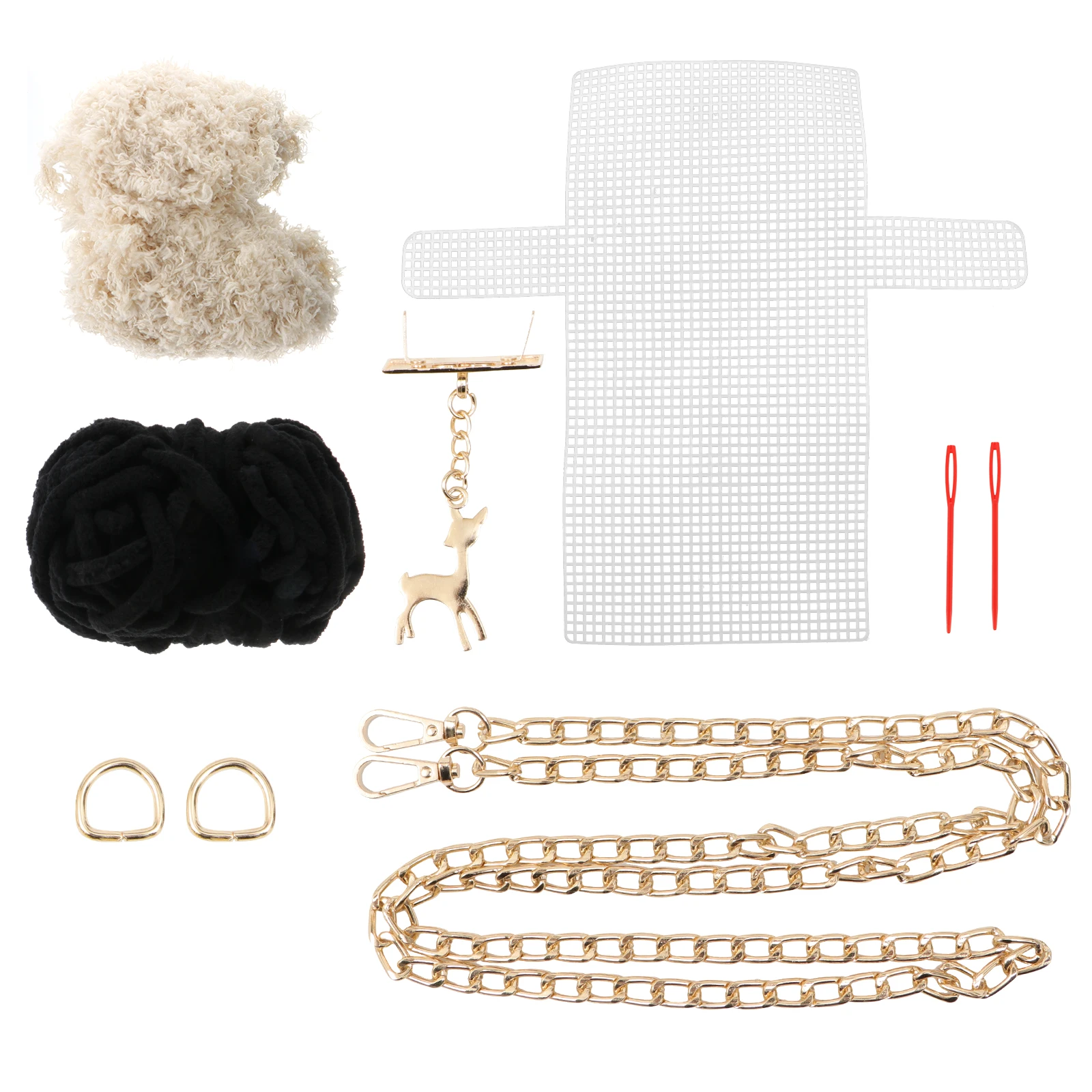 

1 set DIY Woven Purse Material Kit Pendant Handmade Bag Supplies Cotton Yarn Sewing Craft Project Storage Solution