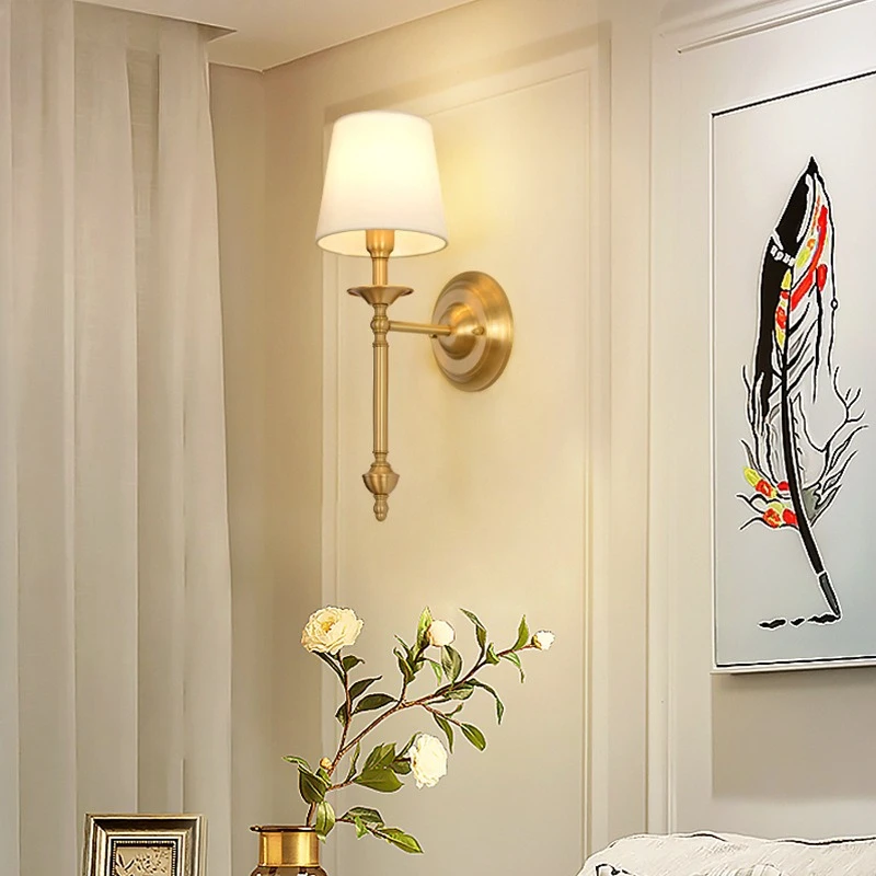 American Bedroom Bedside Wall Lamp Mirror Front Light Simple Living Room Villa Hotel Lobby Clubhouse Decoration LED Wall Sconces