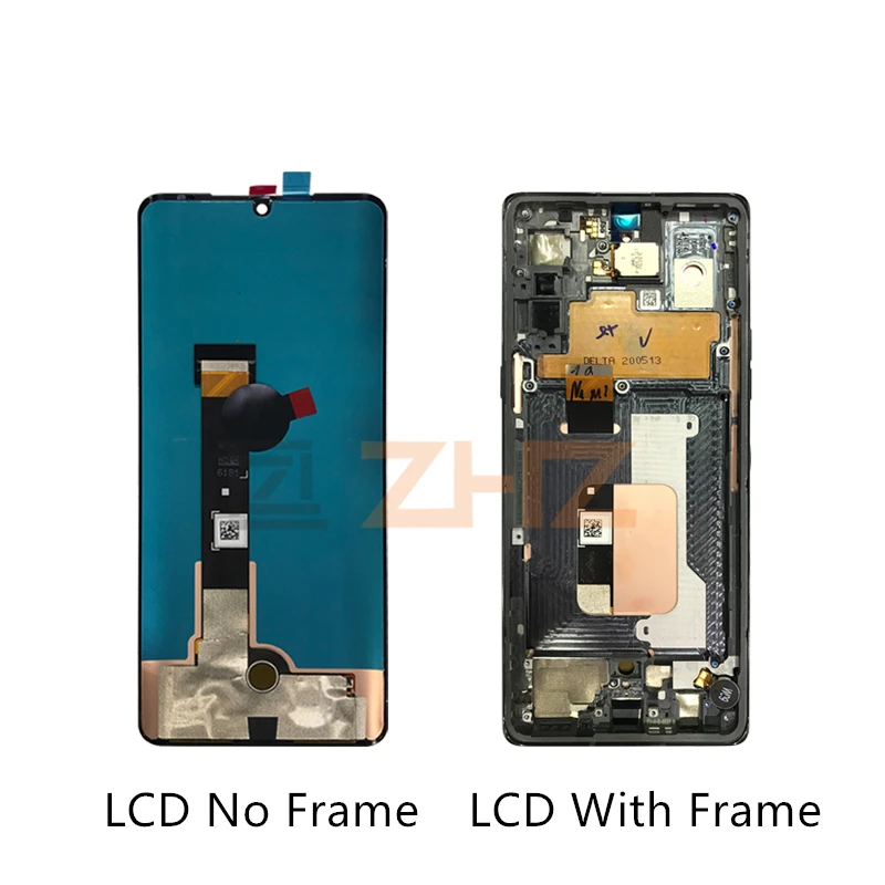 Dla LG G9 ThinQ wyświetlacz LCD montaż digitizera ekranu dotykowego z ramką do LG aksamitu 5G wymiana wyświetlacza części do naprawy