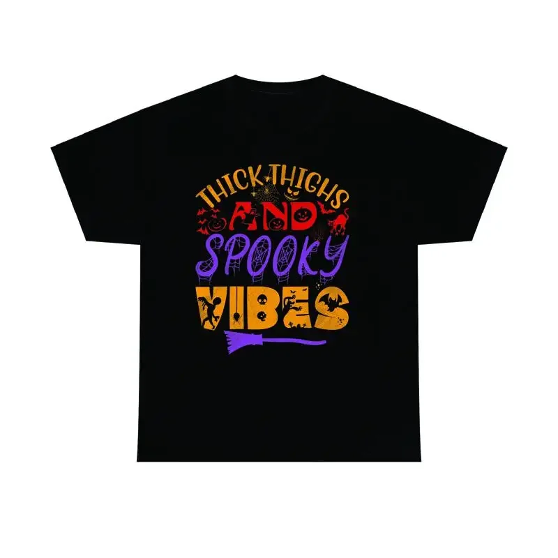 Thick Thighs Halloween T Shirt Boo Tiful Spooky Vibes Top