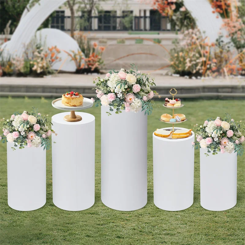 5PCS/Set Cylinder Pedestal Holder Cake Rack Plinths Pillars Display Holiday Wedding Party DLY Decor