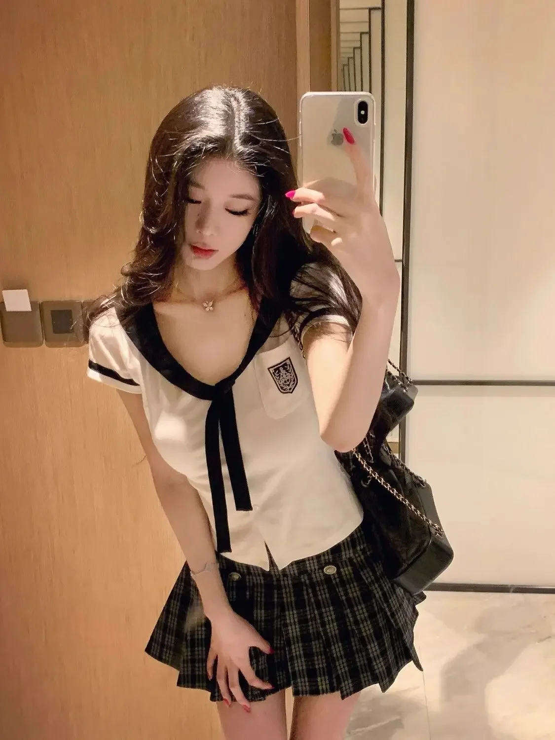 School Art Summer Korean Style School  Set Navy JK Top Pleated Skirt Uniform two-piece Set Trendy Short Sleeve Jk Uniform Set