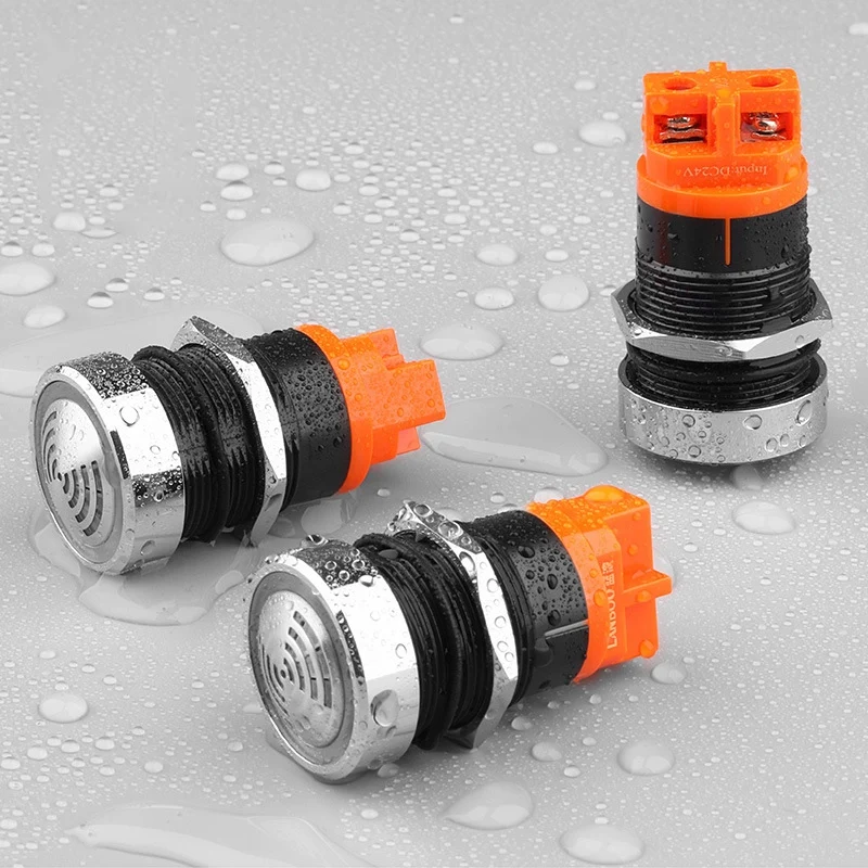 B62B LED Buzzer Intermittent Flash Light Signal Lamp AC220V 22mm Red Flashing High Decibel Alarm Indicator