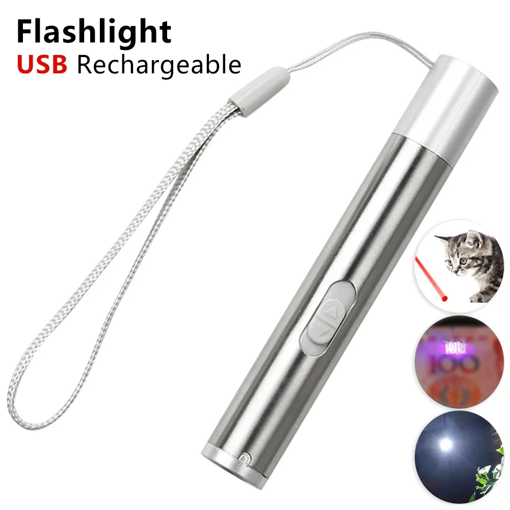 3in1 USB Rechargeable LED Flashlight High-quality Powerful Mini LED Torch Waterproof Design Penlight Hanging With Metal Clip