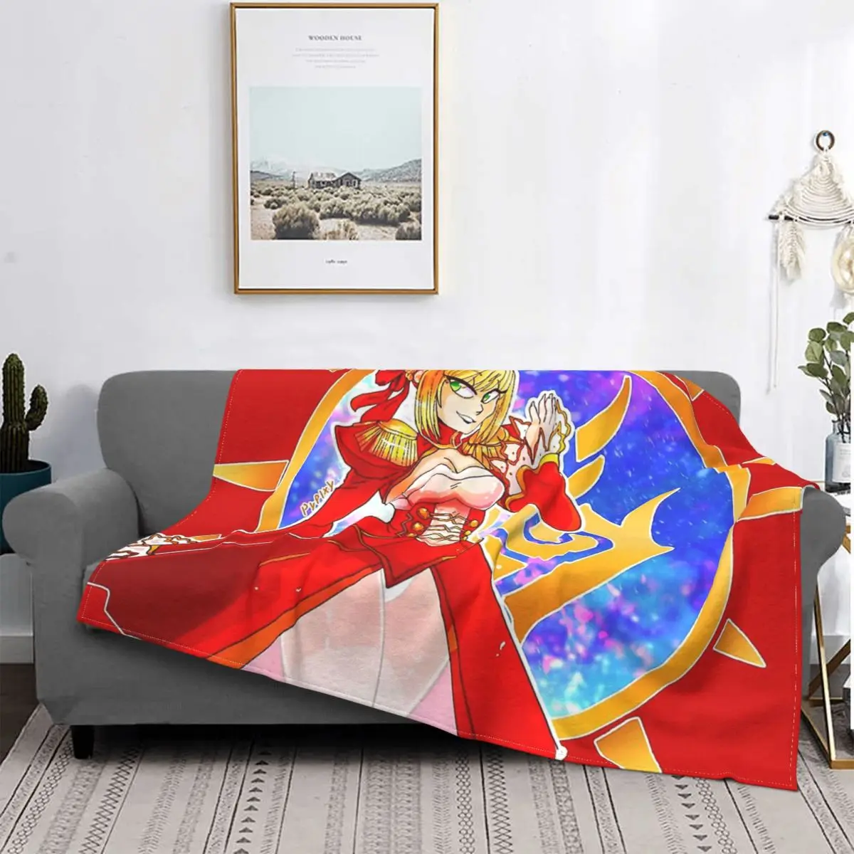 Nero Extella Fate Grand Order Shielder Card Game Blanket Fleece Ultra-Soft Throw Blankets For Office Plush Thin Quilt