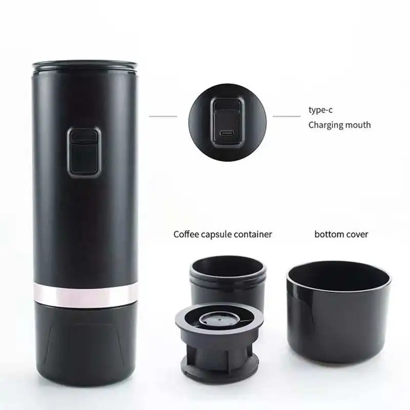 Best selling portable coffee maker worth owning Mini Semi-automatic Coffee maker Compact coffee stainless steel electric chargin