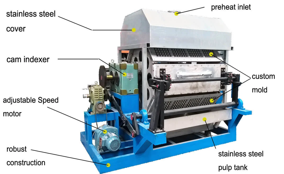 Fully Automatic Paper Pulp Egg Tray Production Line with Dryer High Efficiency Carton Making Machine Factory Use