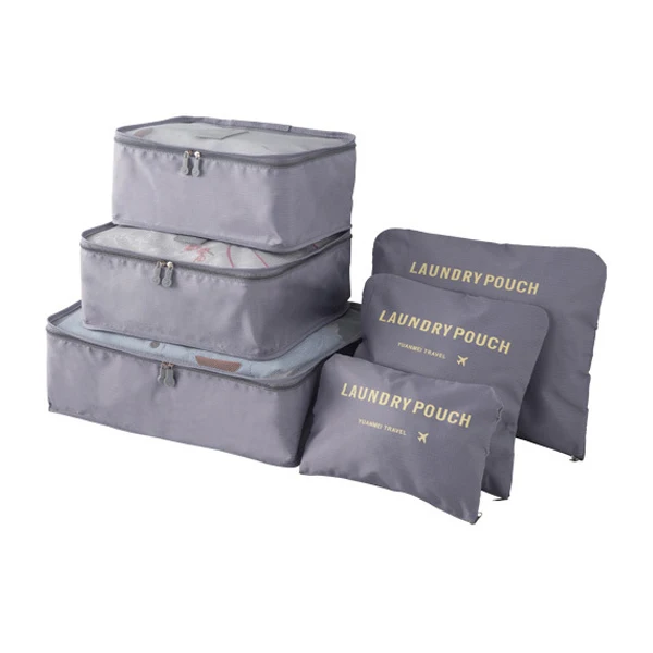 Reise-Aufbewahrungstasche, sechsteiliges Set, Gepäck, Kleidung, Sortiertasche, Geschäftsreise-Kleidung, Schuhe, Unterwäsche, Verpackung, Aufbewahrungstasche – Detail 5
