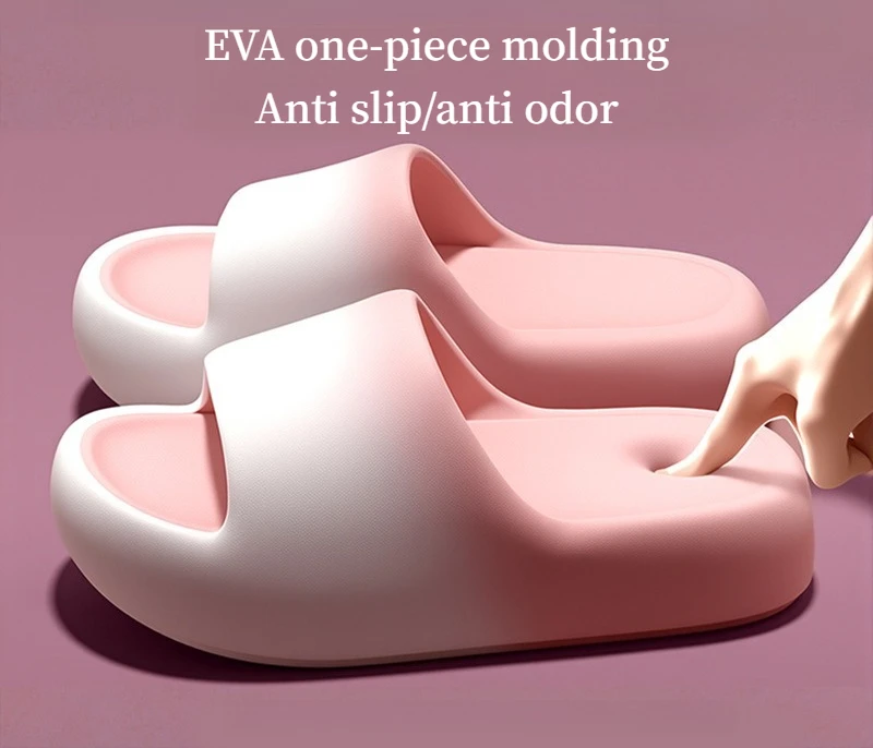 New slippers women's men's slippers home indoor bathroom bathing EVA thick bottom heightening outer wear sandals