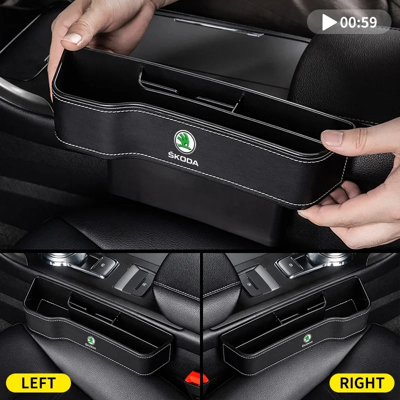 Car Cup Holder Seat Organizer Holder Storage Box For Skoda Octavia Rapid Fabia Superb Kodiaq Scala Karoq Kamiq Car Accessorie