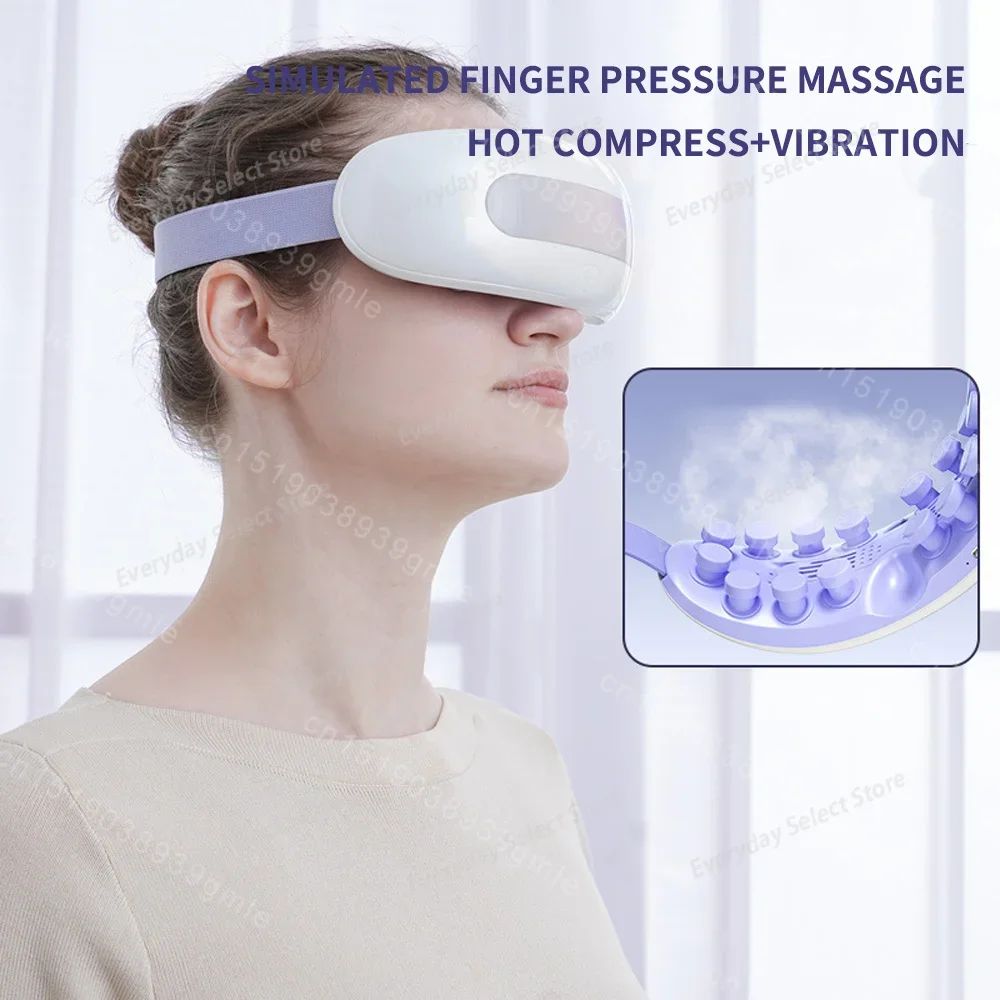 Smart Eye Massager with Heat Compression Vibration Steam Atomization Function, Eyes Mask massager for eye Comfort Relief