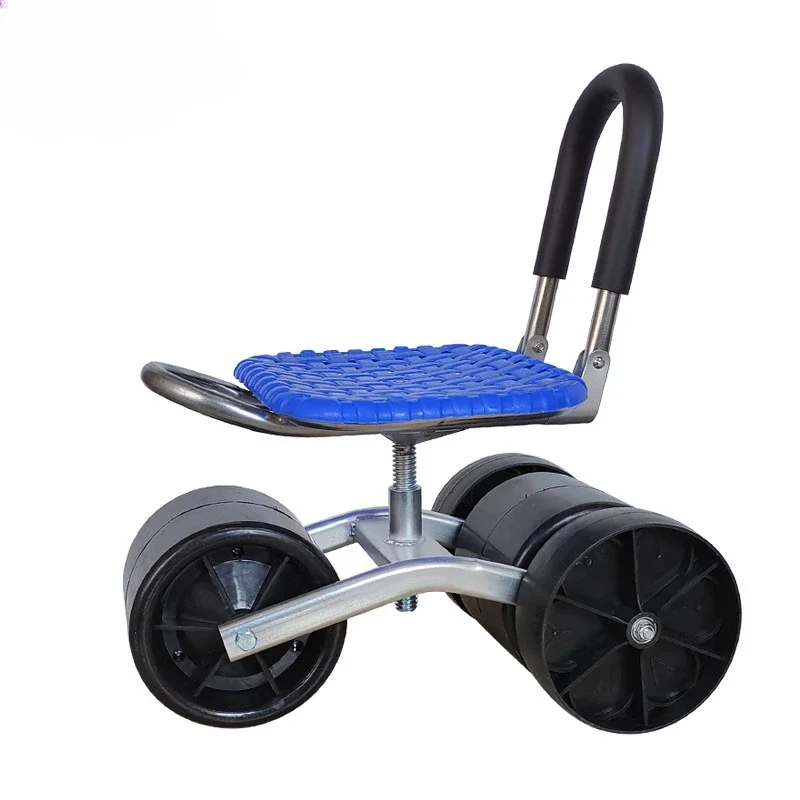 Garden Work Chair Tool Cart Rolling Stool Farmland Vegetable Greenhouse Mobile Work Stool Trolley Rotating Lift A237