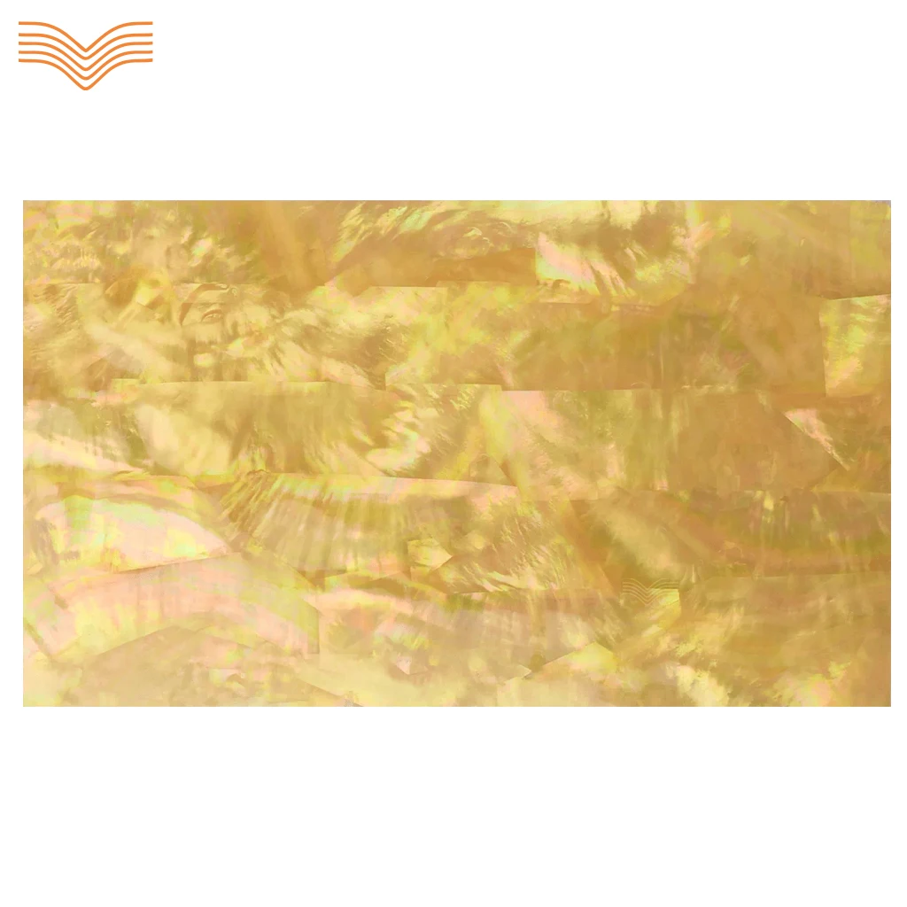 Golden Yellow Mother Of Pearl Shell Veneer Iridescent Marquetry Sheet For Creative Handmade DIY Inlay Craft Supply