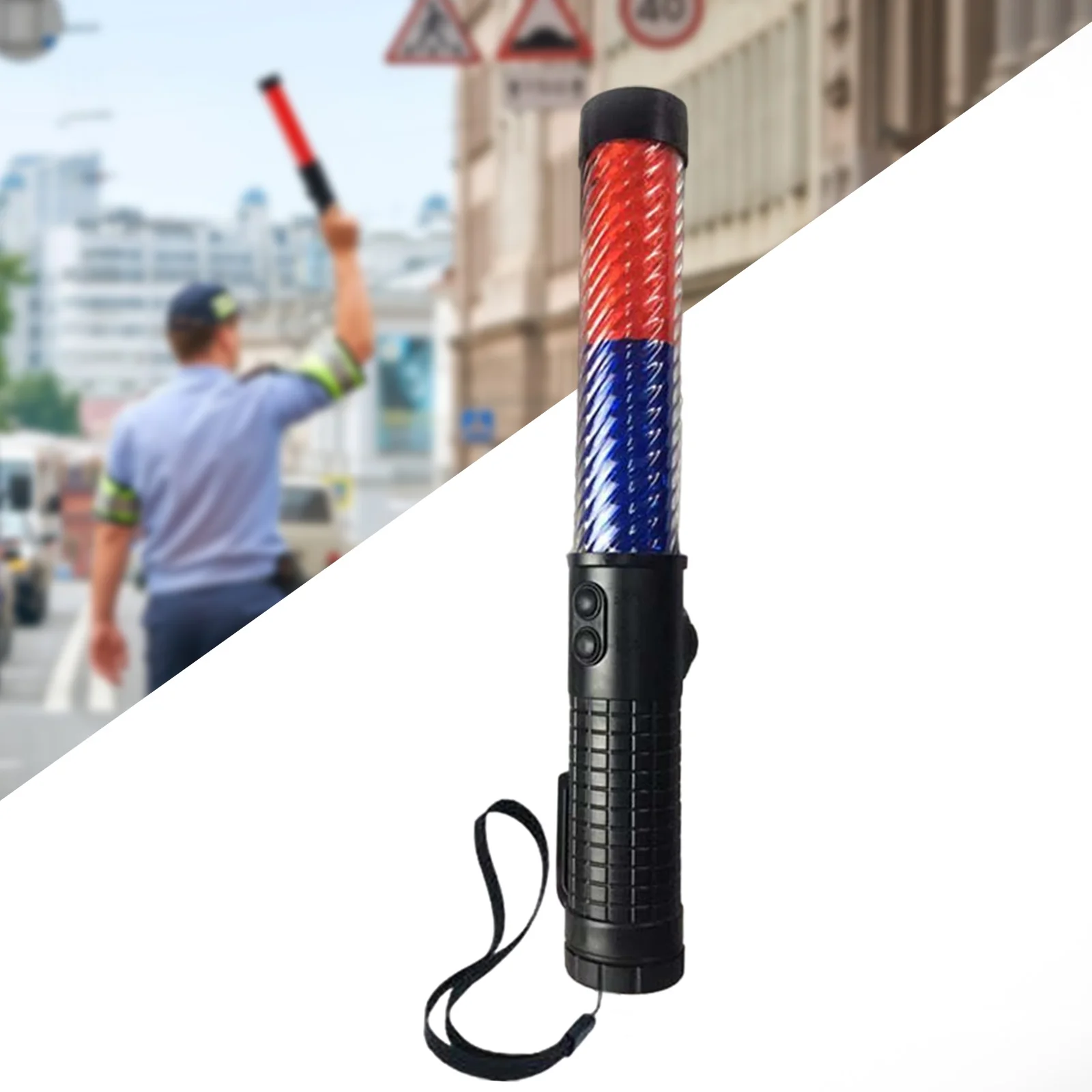 30cm Traffic Control Stick with Lanyard for Airport Security Parking High Brightness Traffic Light Bar Signal Rod Warning Stick