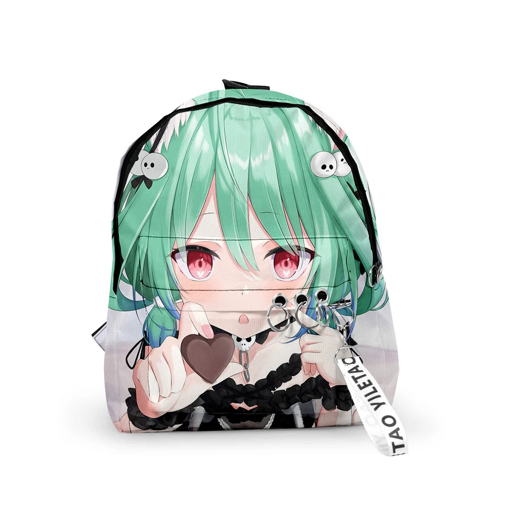 Trendy Hololive Uruha Rushia Backpacks Boys/Girls pupil School Bags 3D Print Keychains Oxford Waterproof Cute Small Backpacks