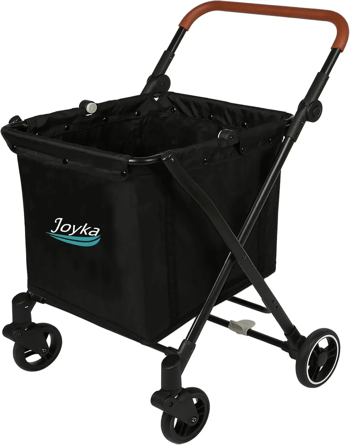 Shopping Cart 85 Liters Grocery Cart Utility Cart Shopping Trolleys with Larger Capacity Rolling Front Swivel Wheels Height Adju