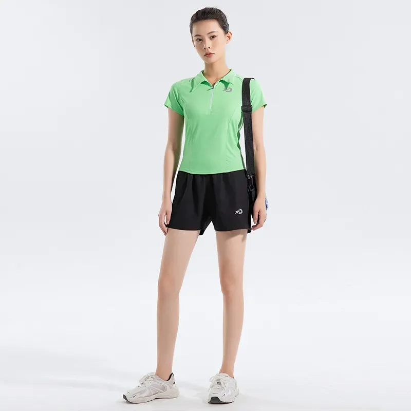 Women Half Zip Polo Collar Quick Dry Breathable Sports T Shirt Slim Fit Short Sleeve For Tennis Running Fitness Golf S XXL