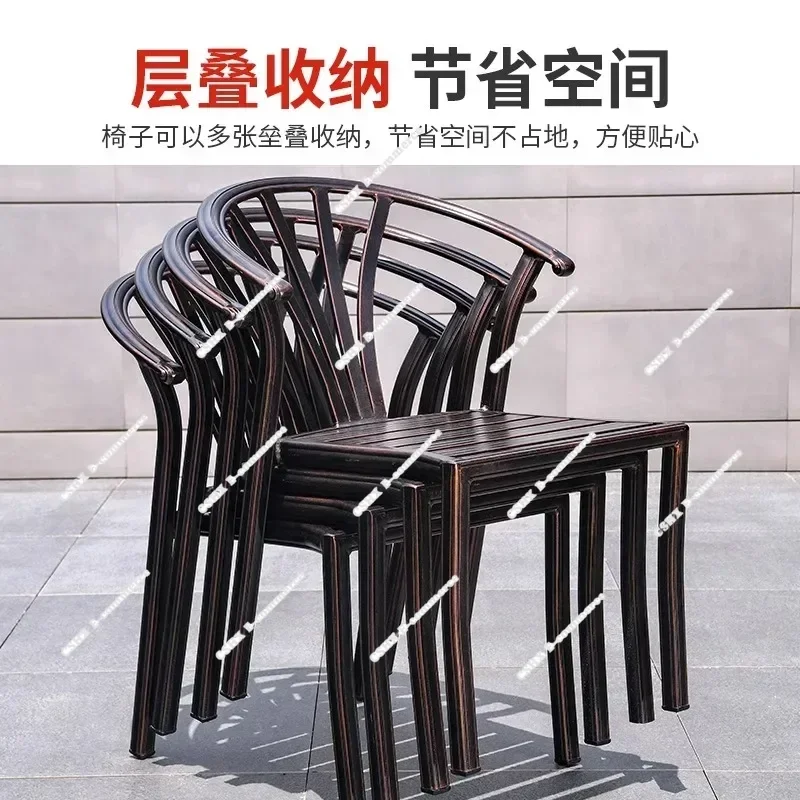 Outdoor tables and chairs garden open-air roof terrace outside leisure cast aluminum balcony courtyard aluminum alloy te