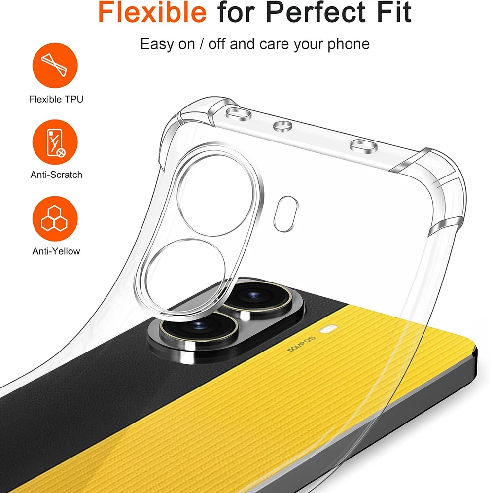 Shockproof Silicone Clear Ultra Thin Soft Case For Xiaomi POCO X7 X6 X5 X4 Pro GT 5G Back Cover For POCO X 7 6 5 4 X7Pro X6Pro