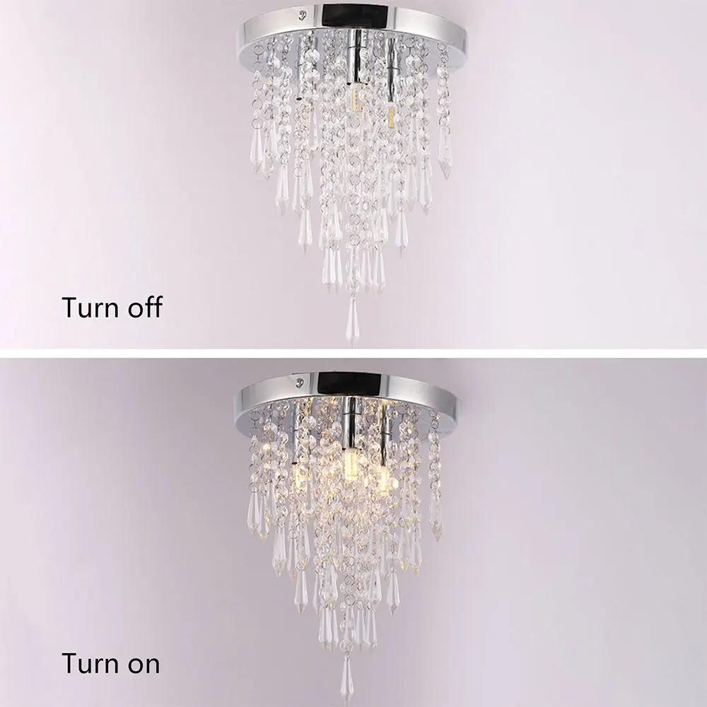 LED Ceiling Light Flush Mount Ceiling Lamp Crystal Chandelier Lighting Fixture